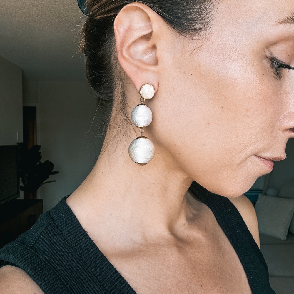 Elegant White Drop Earrings